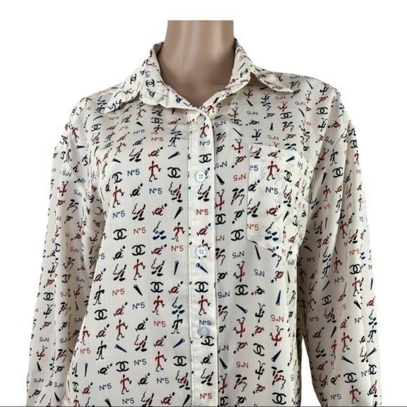 Women Top Blouse Buttons Down Later C Sz Small - Picture 5 of 12